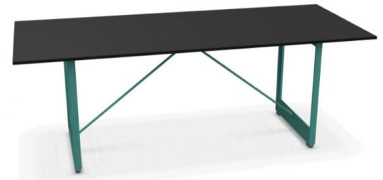 Magis Brut Tisch mit Stahlblech 205 x 85 cm | grün